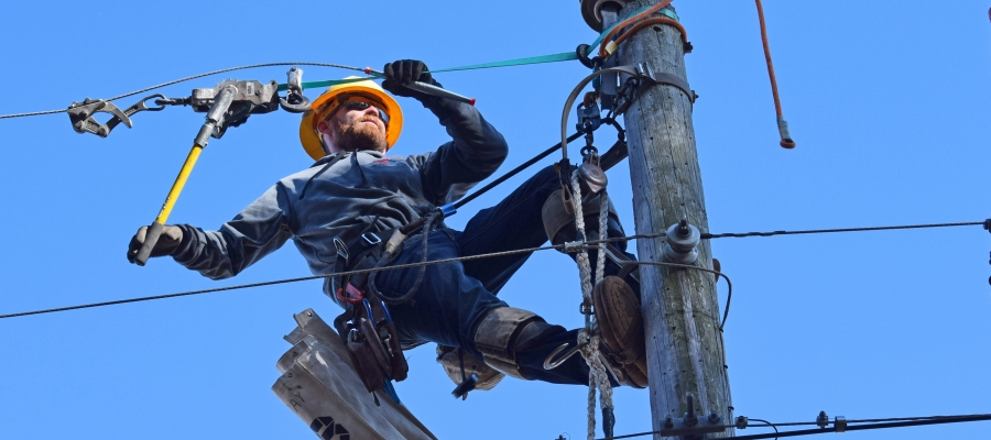 Line technician Clint Ray at work
